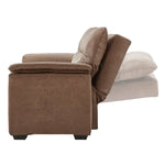 Sarantino Distressed Fabric Sofa Bed Couch Lounge - Brown - Furniture > Sofas
