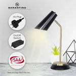Sarantino Electric Reading Light Table Lamp Brass Finish - Black - Home & Garden > Lighting
