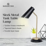 Sarantino Electric Reading Light Table Lamp Brass Finish - Black - Home & Garden > Lighting