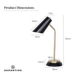 Sarantino Electric Reading Light Table Lamp Brass Finish - Black - Home & Garden > Lighting