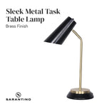 Sarantino Electric Reading Light Table Lamp Brass Finish - Black - Home & Garden > Lighting