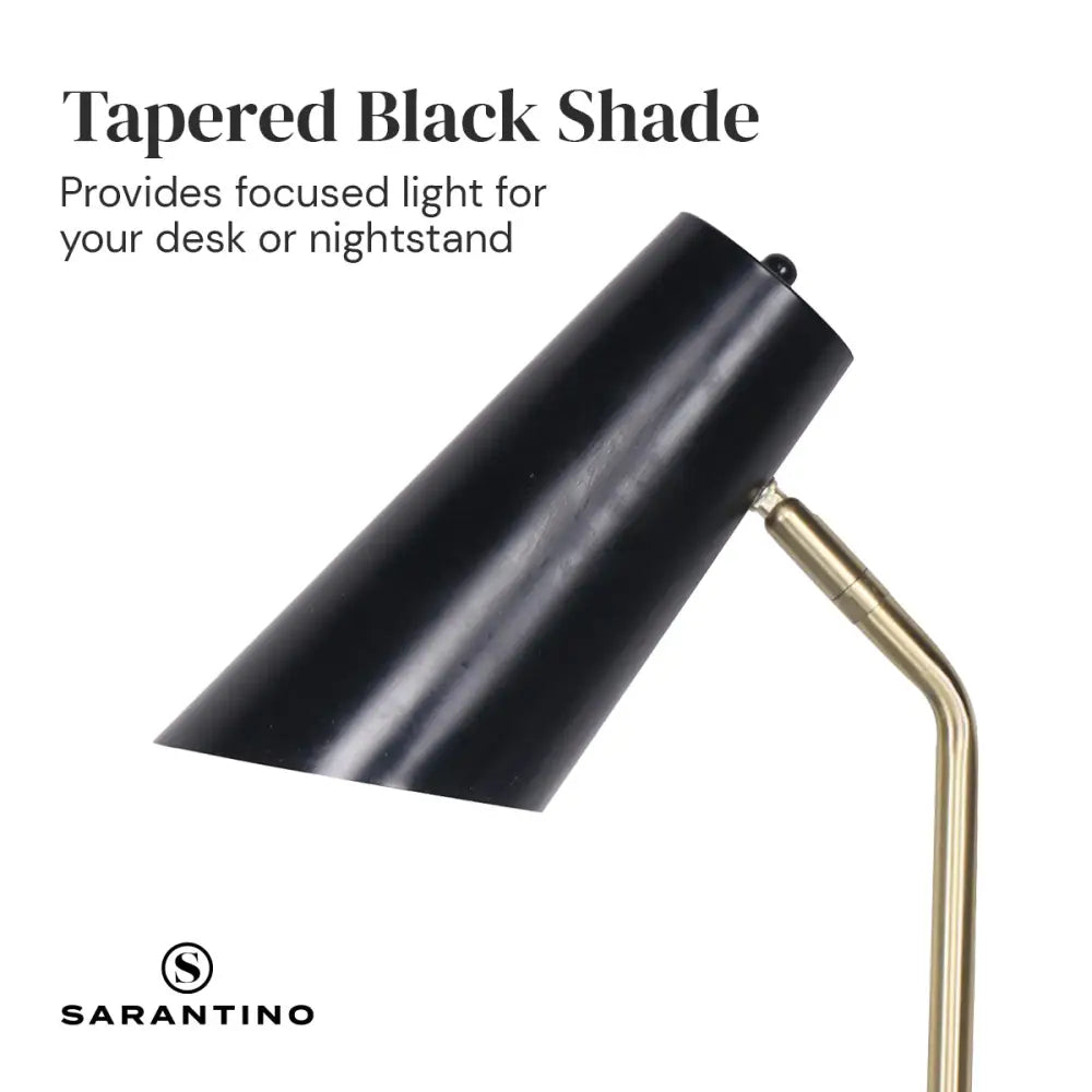 Sarantino Electric Reading Light Table Lamp Brass Finish - Black - Home & Garden > Lighting