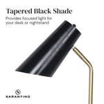 Sarantino Electric Reading Light Table Lamp Brass Finish - Black - Home & Garden > Lighting