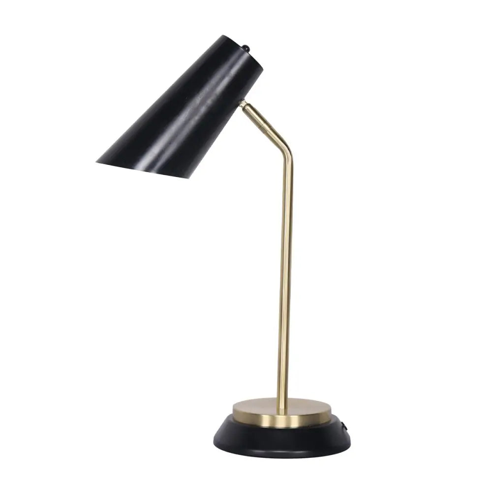Sarantino Electric Reading Light Table Lamp Brass Finish - Black - Home & Garden > Lighting