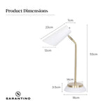 Sarantino Electric Reading Light Table Lamp Brass Finish - White - Home & Garden > Lighting