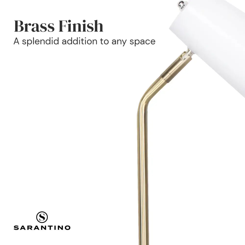 Sarantino Electric Reading Light Table Lamp Brass Finish - White - Home & Garden > Lighting