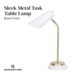 Sarantino Electric Reading Light Table Lamp Brass Finish - White - Home & Garden > Lighting