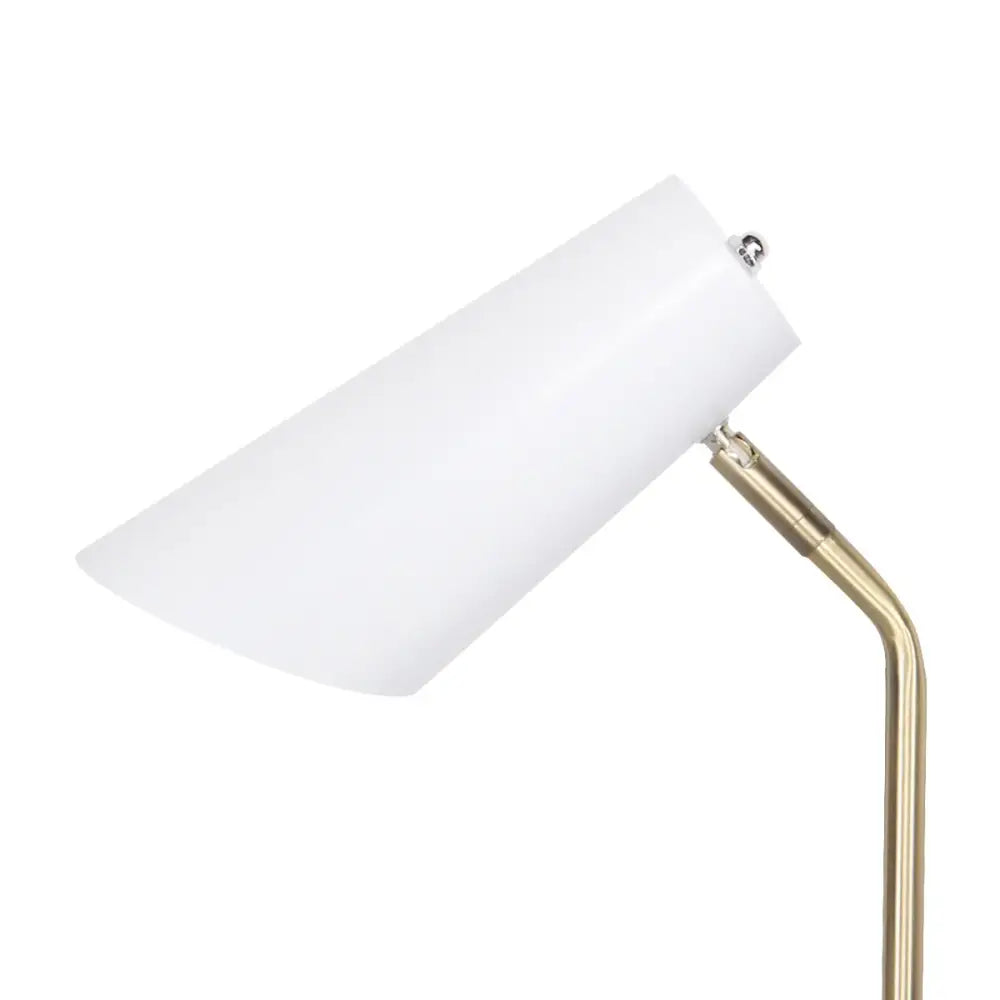 Sarantino Electric Reading Light Table Lamp Brass Finish - White - Home & Garden > Lighting