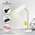 Sarantino Electric Reading Light Table Lamp Brass Finish - White - Home & Garden > Lighting