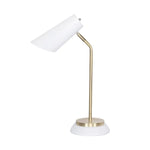 Sarantino Electric Reading Light Table Lamp Brass Finish - White - Home & Garden > Lighting