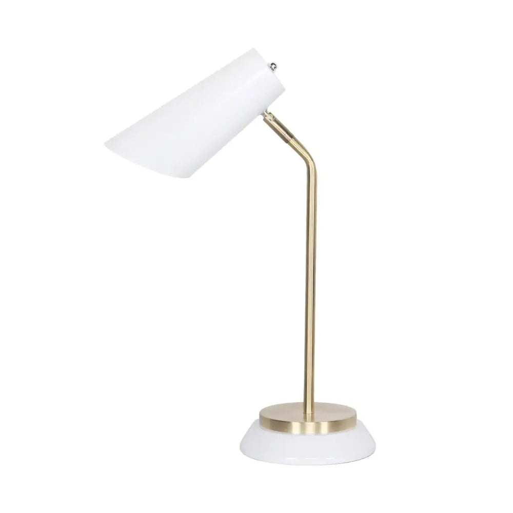 Sarantino Electric Reading Light Table Lamp Brass Finish - White - Home & Garden > Lighting