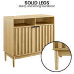 Sarantino Eleni 2-Door Sideboard Buffet Hallway Cabinet Storage Console Cupboard in Natural - Furniture > Living Room >