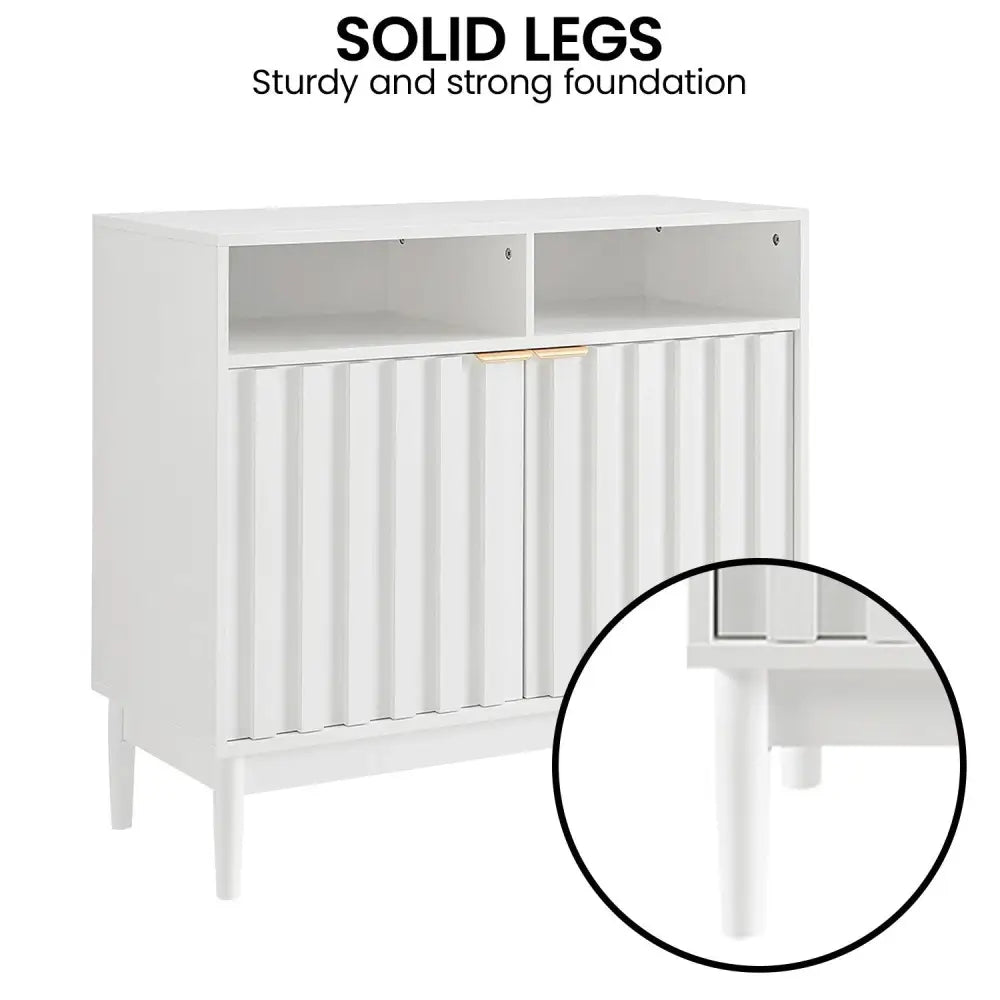 Sarantino Eleni 2-Door Sideboard Buffet Hallway Cabinet Storage Console Cupboard in White - Furniture > Living Room >