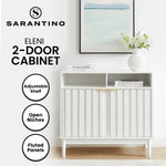 Sarantino Eleni 2-Door Sideboard Buffet Hallway Cabinet Storage Console Cupboard in White - Furniture > Living Room >