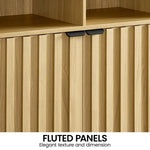 Sarantino Eleni 2-Door Sideboard Buffet Hallway Cabinet Storage Console Cupboard in Natural - Furniture > Living Room >