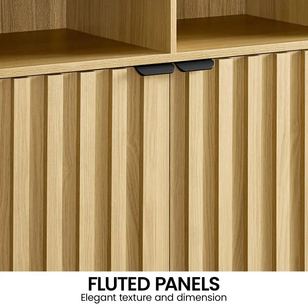 Sarantino Eleni 2-Door Sideboard Buffet Hallway Cabinet Storage Console Cupboard in Natural - Furniture > Living Room >
