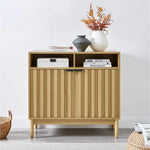 Sarantino Eleni 2-Door Sideboard Buffet Hallway Cabinet Storage Console Cupboard in Natural - Furniture > Living Room >