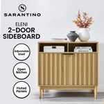 Sarantino Eleni 2-Door Sideboard Buffet Hallway Cabinet Storage Console Cupboard in Natural - Furniture > Living Room >