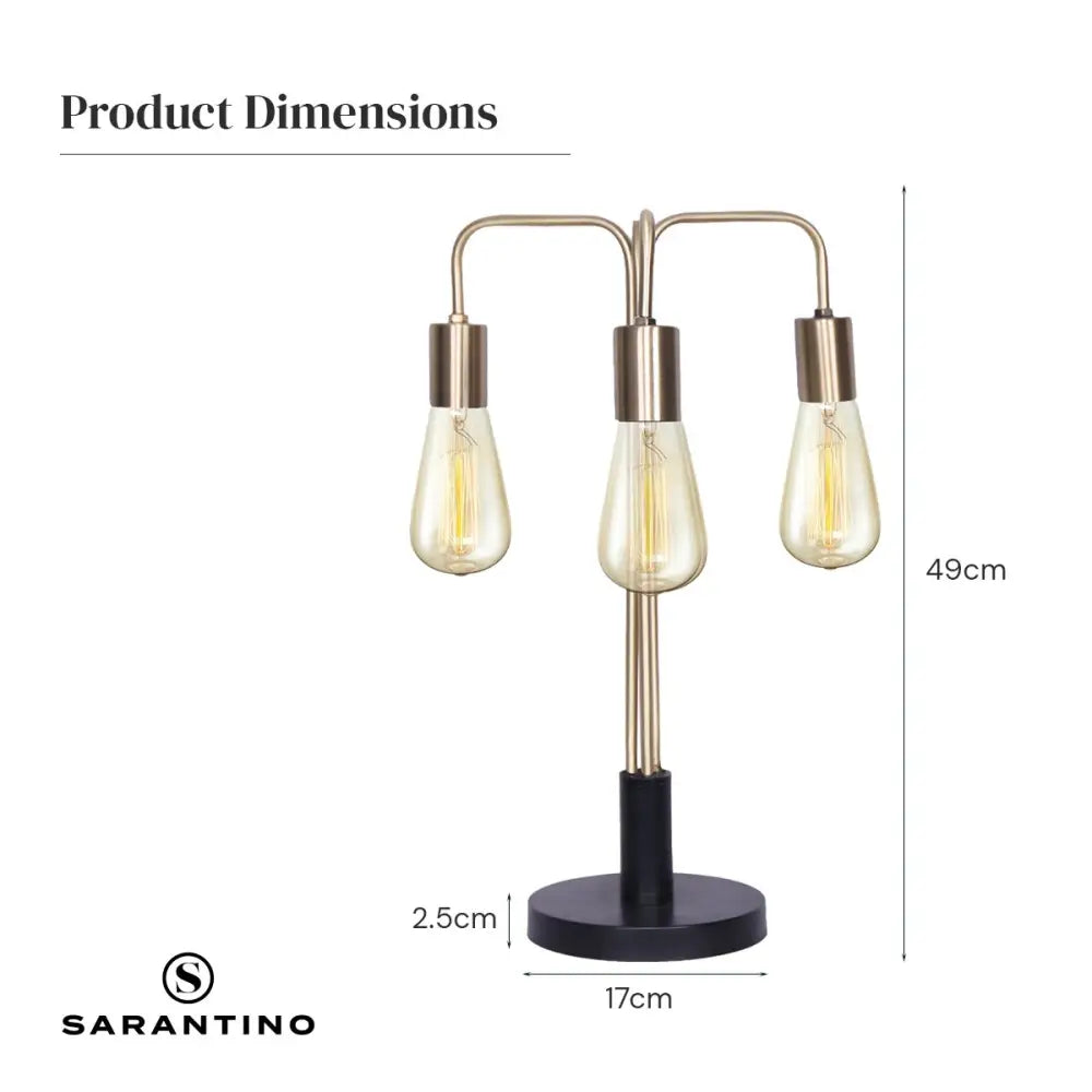 Sarantino Exposed Bulb Industrial Table Lamp - Home & Garden > Lighting