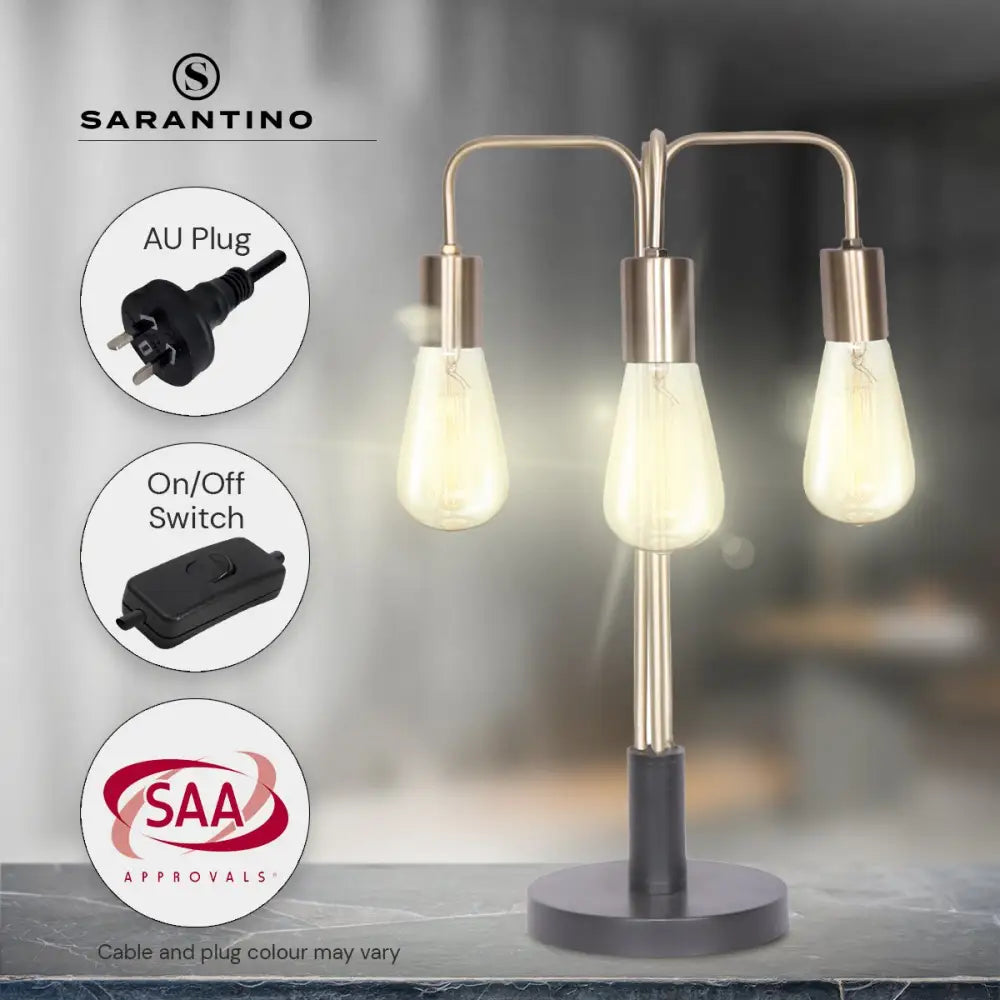 Sarantino Exposed Bulb Industrial Table Lamp - Home & Garden > Lighting