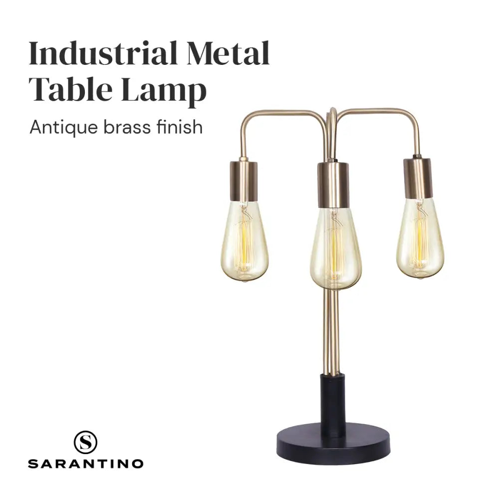 Sarantino Exposed Bulb Industrial Table Lamp - Home & Garden > Lighting