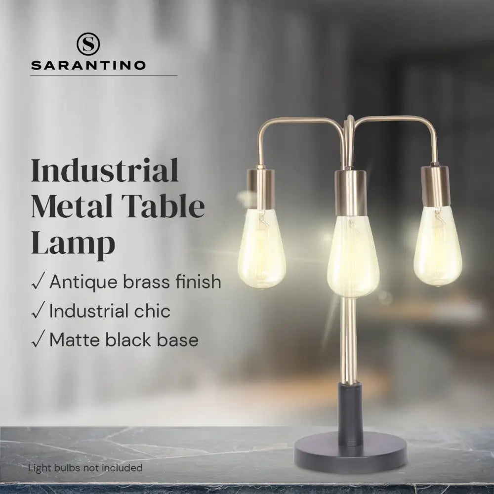 Sarantino Exposed Bulb Industrial Table Lamp - Home & Garden > Lighting