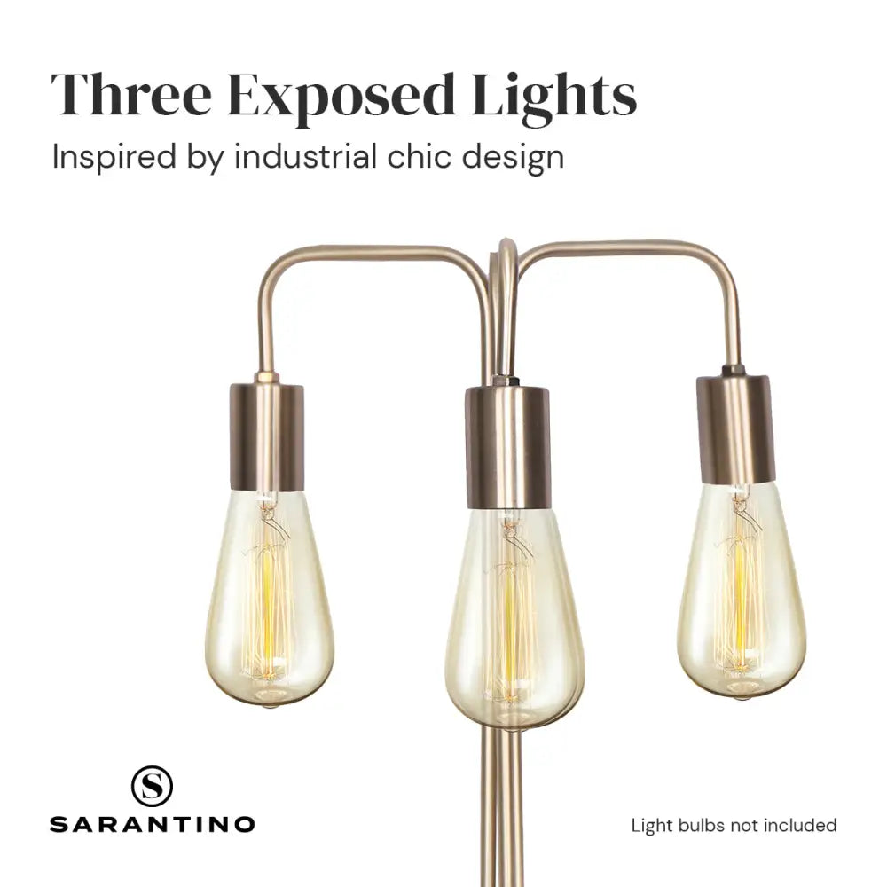Sarantino Exposed Bulb Industrial Table Lamp - Home & Garden > Lighting