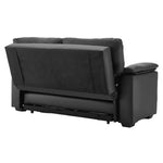 Sarantino Faux Leather Sofa Bed Couch Lounge - Black - Furniture > Sofas