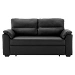 Sarantino Faux Leather Sofa Bed Couch Lounge - Black - Furniture > Sofas