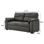 Sarantino Faux Leather Sofa Bed Couch Lounge - Black - Furniture > Sofas