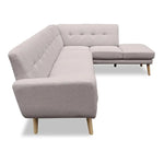 Sarantino Faux Linen Corner Sofa Lounge L-shaped Chaise Light Grey - Furniture > Sofas