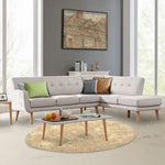 Sarantino Faux Linen Corner Sofa Lounge L-shaped Chaise Light Grey - Furniture > Sofas