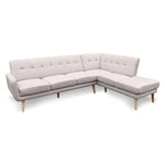 Sarantino Faux Linen Corner Sofa Lounge L-shaped Chaise Light Grey - Furniture > Sofas