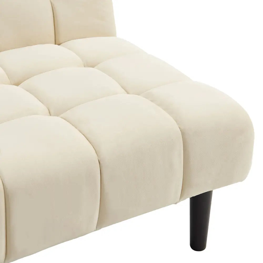 Sarantino Faux Suede Fabric Sofa Bed Furniture Lounge Seat Beige - Furniture > Sofas