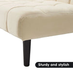 Sarantino Faux Suede Fabric Sofa Bed Furniture Lounge Seat Beige - Furniture > Sofas