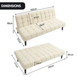 Sarantino Faux Suede Fabric Sofa Bed Furniture Lounge Seat Beige - Furniture > Sofas