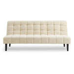 Sarantino Faux Suede Fabric Sofa Bed Furniture Lounge Seat Beige - Furniture > Sofas