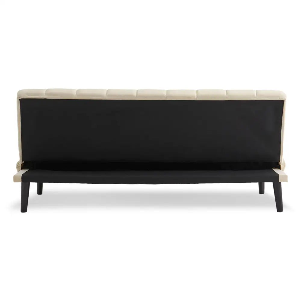 Sarantino Faux Suede Fabric Sofa Bed Furniture Lounge Seat Beige - Furniture > Sofas