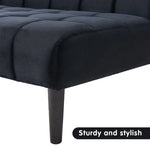 Sarantino Faux Suede Fabric Sofa Bed Furniture Lounge Seat Black - Furniture > Sofas