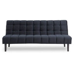 Sarantino Faux Suede Fabric Sofa Bed Furniture Lounge Seat Black - Furniture > Sofas