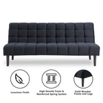 Sarantino Faux Suede Fabric Sofa Bed Furniture Lounge Seat Black - Furniture > Sofas