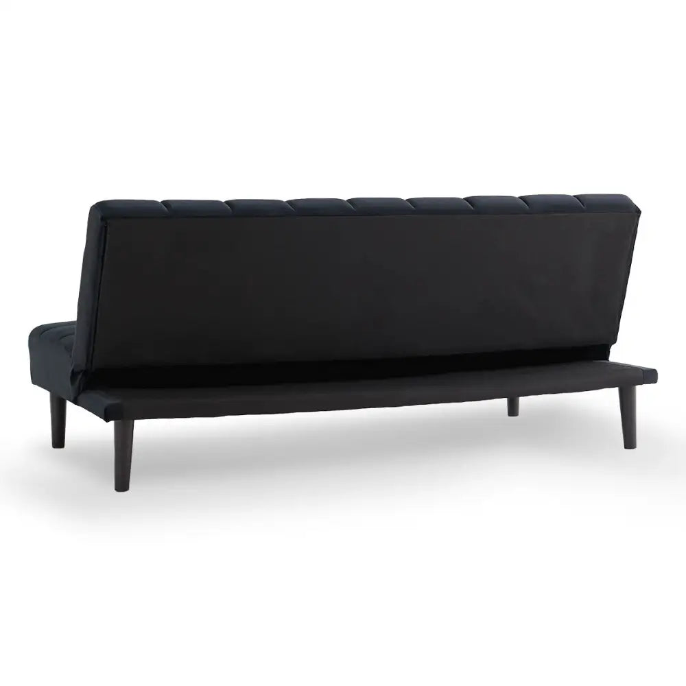 Sarantino Faux Suede Fabric Sofa Bed Furniture Lounge Seat Black - Furniture > Sofas