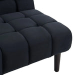 Sarantino Faux Suede Fabric Sofa Bed Furniture Lounge Seat Black - Furniture > Sofas