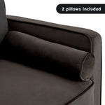 Sarantino Faux Velvet Sofa Bed Couch Furniture Lounge Suite - Black - Furniture > Sofas