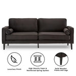 Sarantino Faux Velvet Sofa Bed Couch Furniture Lounge Suite - Black - Furniture > Sofas