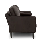 Sarantino Faux Velvet Sofa Bed Couch Furniture Lounge Suite - Black - Furniture > Sofas