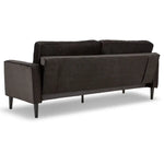 Sarantino Faux Velvet Sofa Bed Couch Furniture Lounge Suite - Black - Furniture > Sofas