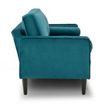 Sarantino Faux Velvet Sofa Bed Couch Furniture Lounge Suite Seat Blue - Furniture > Sofas