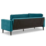 Sarantino Faux Velvet Sofa Bed Couch Furniture Lounge Suite Seat Blue - Furniture > Sofas