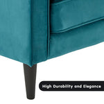 Sarantino Faux Velvet Sofa Bed Couch Furniture Lounge Suite Seat Blue - Furniture > Sofas